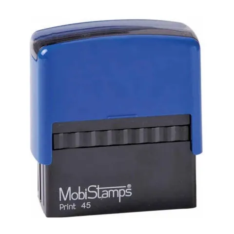 MobiStamps 45, dikdörtgen otomatik kaşe, baskı alanı 26×64 mm