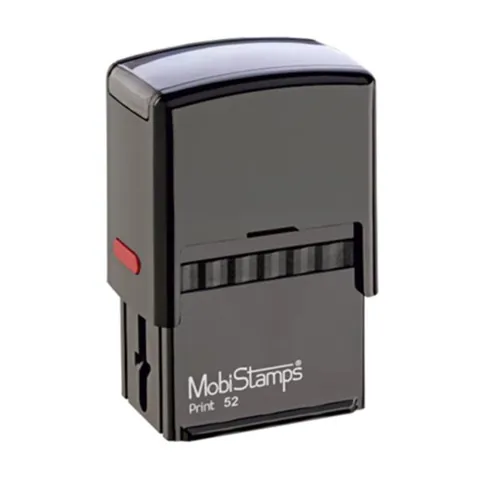 MobiStamps 52, dikdörtgen otomatik kaşe, baskı alanı 25×45 mm