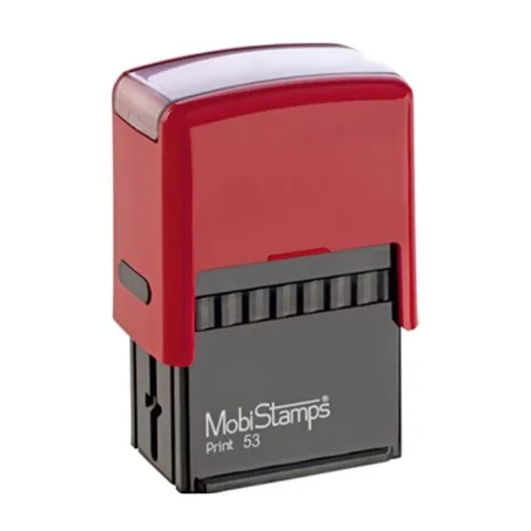 MobiStamps 53, dikdörtgen otomatik kaşe, baskı alanı 30×50 mm